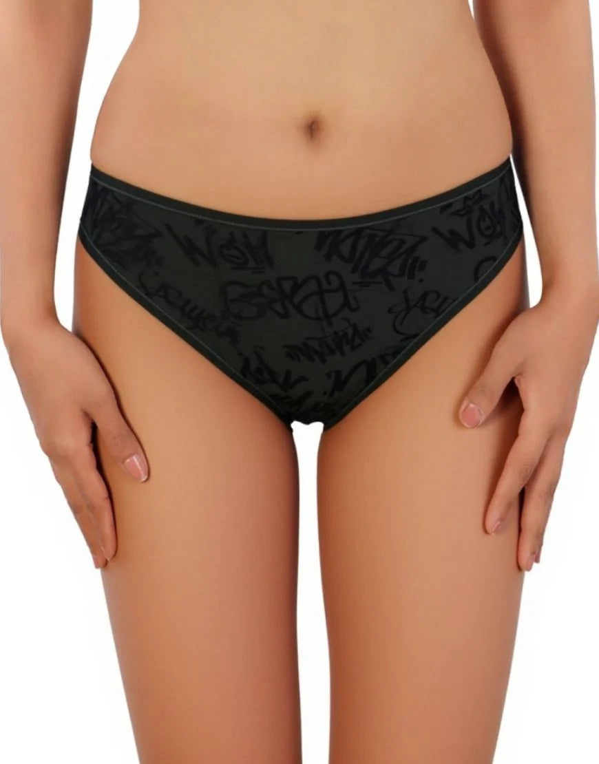 PACK OF 5 SUPER SOFT COTTON STRETCH PRINTED BIKINI BRIEFS -POLKA DOTS