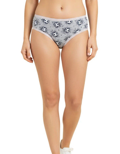 PACK OF 5 SUPER SOFT COTTON STRETCH PRINTED BIKINI BRIEFS -FOOTBALL