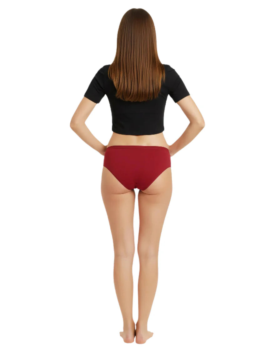 PACK OF 5 SUPER SOFT COTTON STRETCH PRINTED BIKINI BRIEFS -RED HEARTS