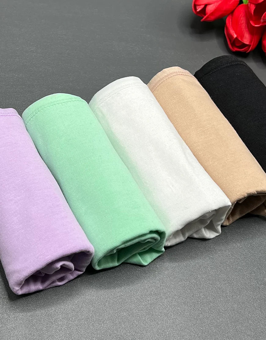 PACK OF 5 SUPER SOFT COTTON STRETCH BIKINI BRIEFS -ASSORTED
